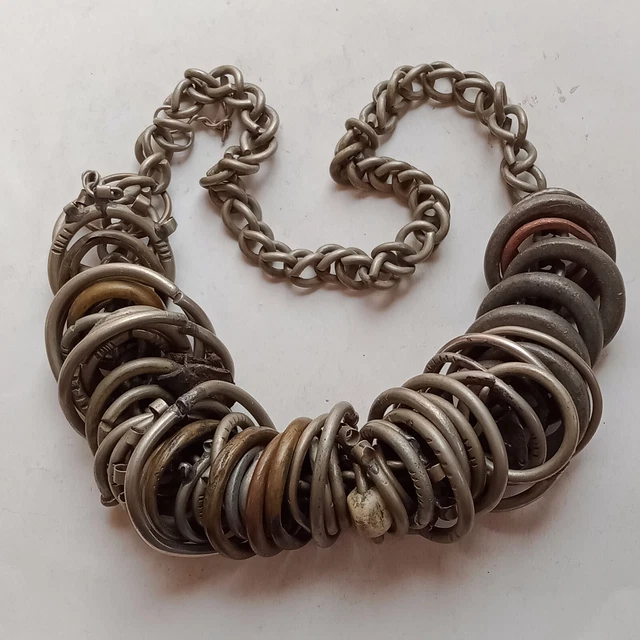 Circa 900 - 1000 Ad Viking Era Norse Silver Bronze Rings Warriors Attached Chain
