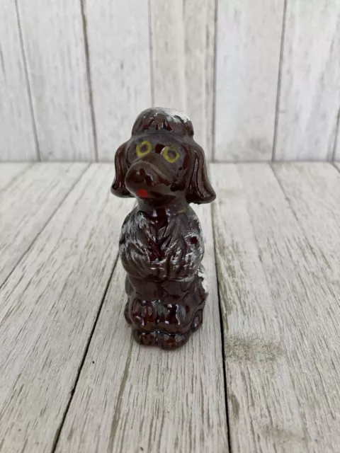 Vintage Ceramic Brown White Poodle Puppy Dog Figurine Japan
