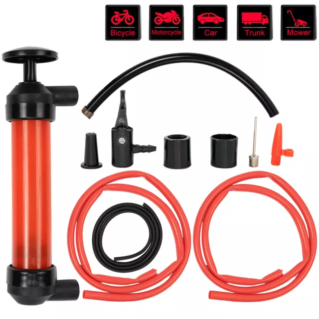 Car Syphon Oil Pump Manual Liquid Transmission Water Diesel Fuel Air Hand Tool