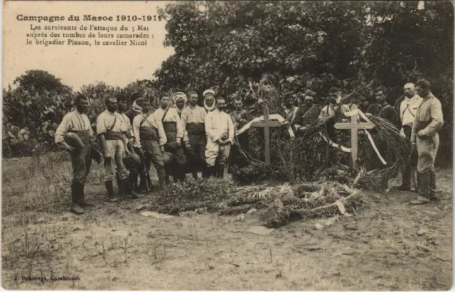 CPA AK Campagne du Maroc - Les Survivants de l'Attaque - 1910 MAROC (1083041)