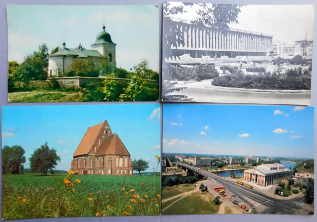 Postcards Turkmenistan Belarus Moldova Lithuania USSR Vintage 1980s Set of 4 pcs