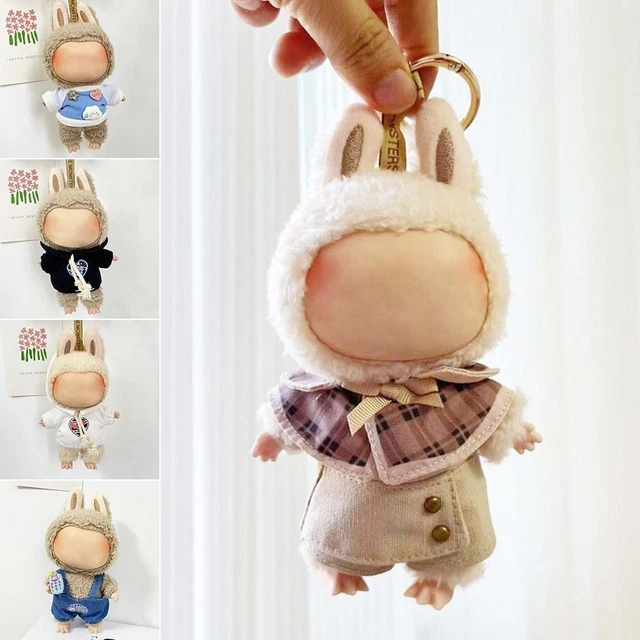 2-Piece Clothes Outfit Set For LABUBU 17cm Doll (Doll Not Included) - Cute Hairband & Dress