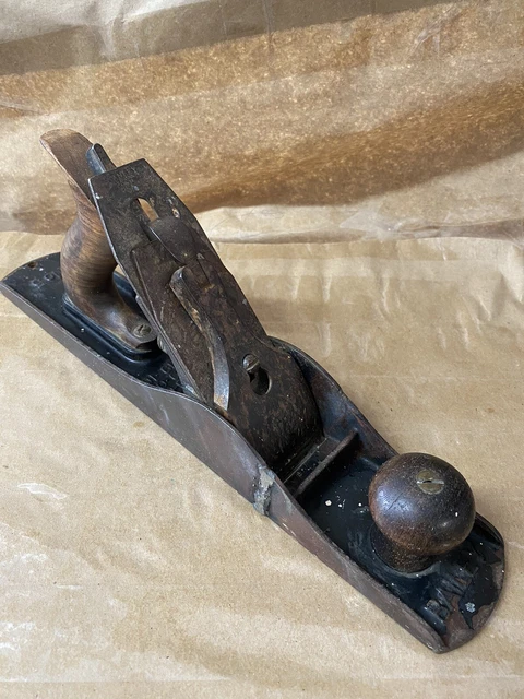 Vintage 14" Stanley Bailey No. 5 Hand Wood Plane Ribbed Bottom  USA