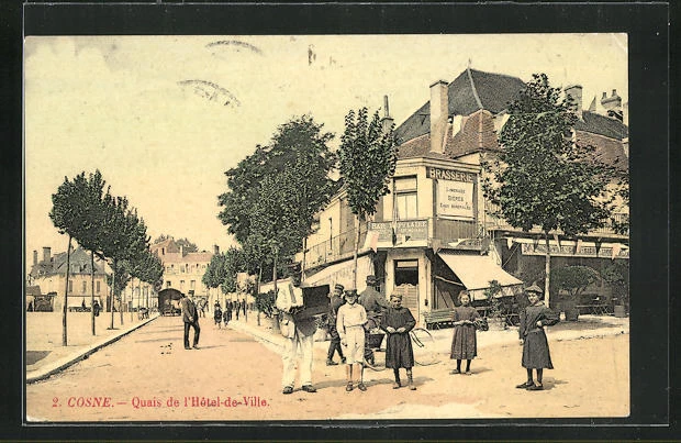 CPA Cosne, Quais de l´Hotel-de-Ville 1909