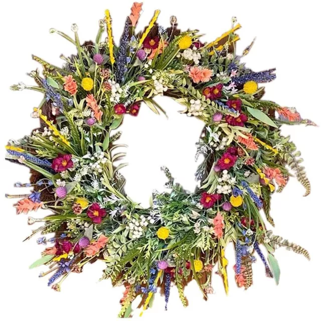 Artificial Flower Wreath Front Door Garland Home Wall Hanging Decor Ornament