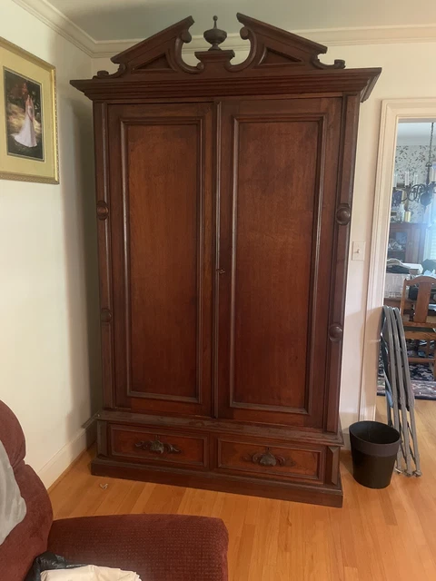 Antique Victorian Armoire Wardrobe Chest Closet