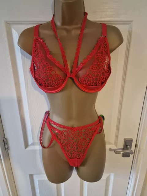 ANN SUMMERS SONIA Quarter Cup Shelf Bra + Crotchless Suspender String 8 NWT  £33.25 - PicClick UK