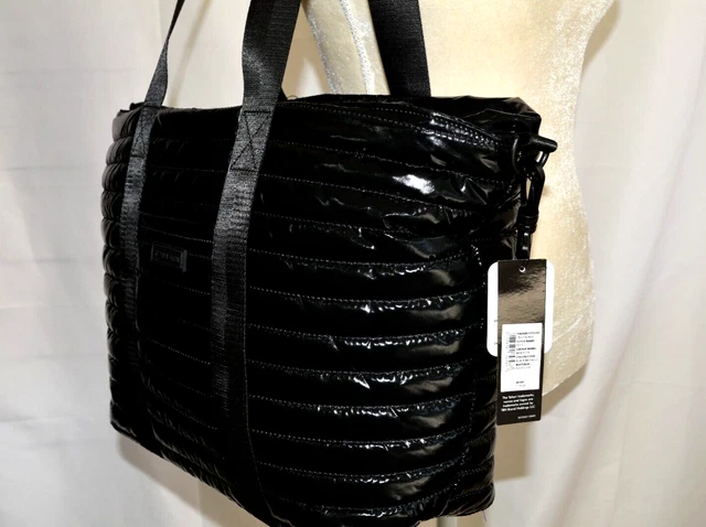 NEW w/Tag TAHARI Wooster Quilted Travel Shoulder bag Black/Light Nylon/Crossbody