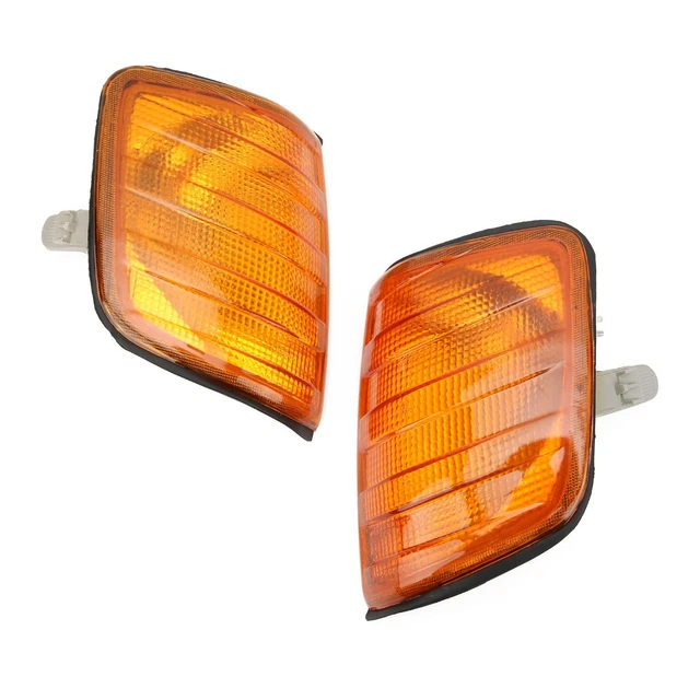2pcs Amber Corner Parking Light Housing 18‑3290‑01‑2B For E‑class W124 1985‑1995
