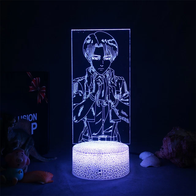 ANIME ATTACK ON Titan 3D Lamp Levi Ackerman Led Panel Lights Manga Room