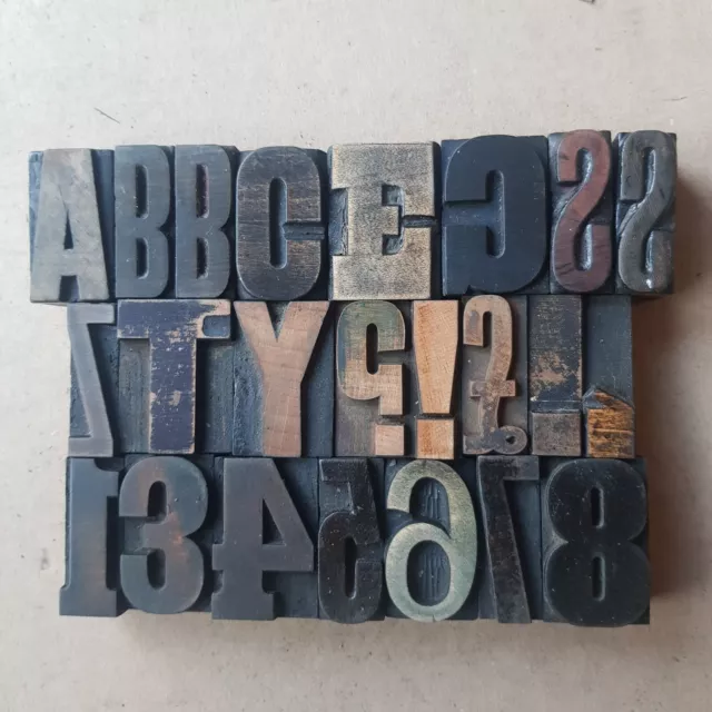 WOODEN Letterpress PRINTING BLOCKS Type 4.2 cm High. Choose Letter or number