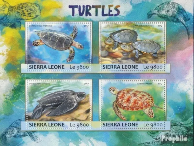 sierra leone sierra-léonais 8260-8263 Feuille miniature neuf 2017 tortues