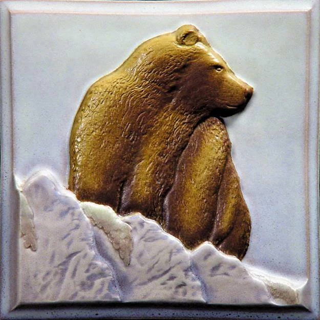 New Zealand USA Art Nouveau Vintage Ceramic Tile Rare Reproduction Majolica