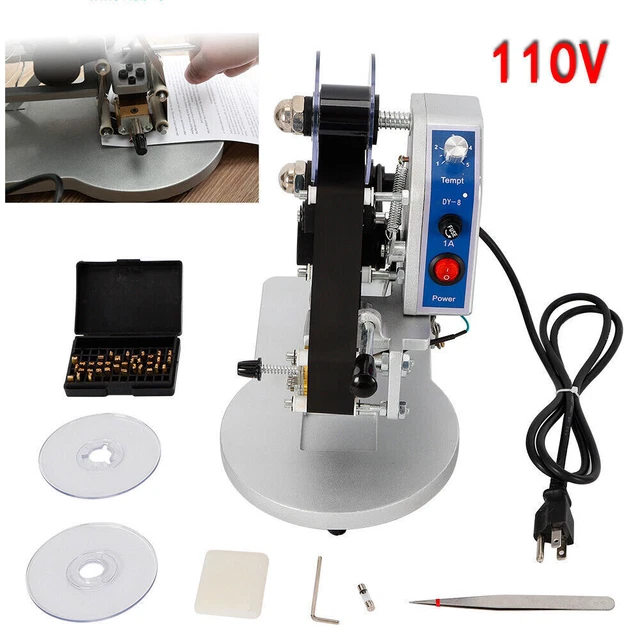 Hot Foil Stamp Printing Machine 1-3Row Date Character Ribbon Coding Printer 60HZ