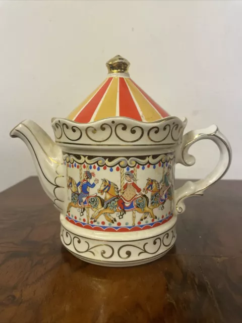 Vintage Sadler Carousel Edwardian Entertainments Tea  Pot Teapot