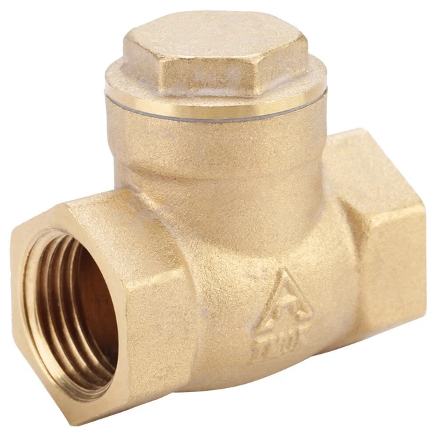 Golden Brass One Way Female Thread Swing Check Valve Brass Check Valve Part DN15