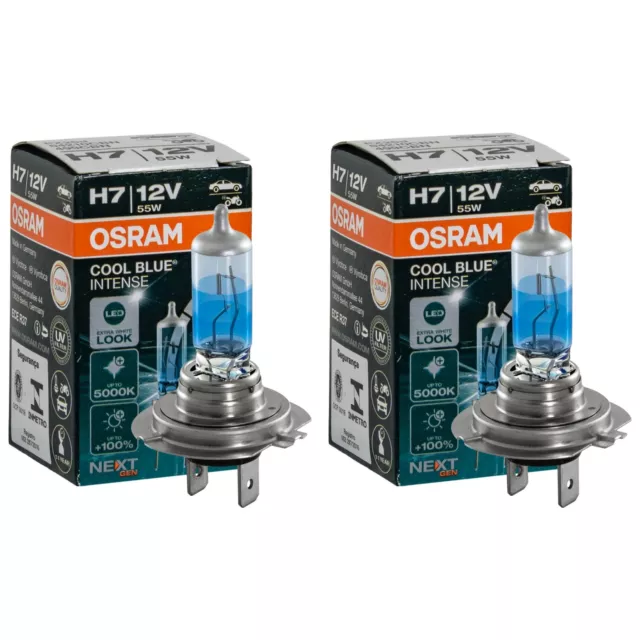 2x OSRAM H7 COOL BLUE INTENSE NextGeneration 5000K 1500lm 64210CBN 55W +100% 12V