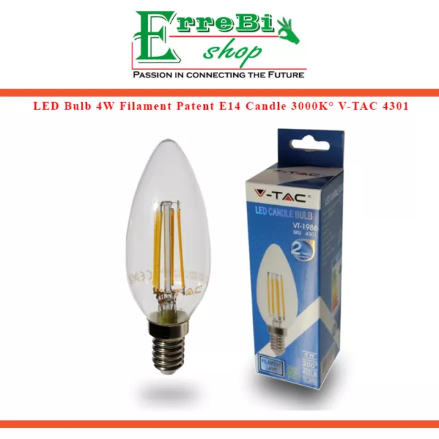 Lampadina LED filamento E14 6W (60W) 2700K 610LM oliva chiara