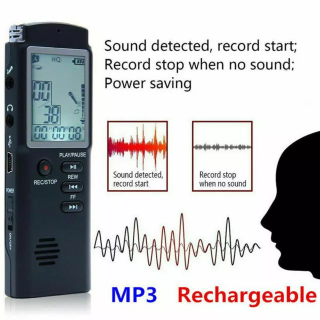 Voice Activated Mini  Digital Sound Audio Recorder Dictaphone MP3 Player