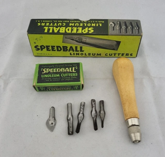 Juego De Cortador De Linóleo Speedball De Colección, 5 Cuchillas, Cajas Originales