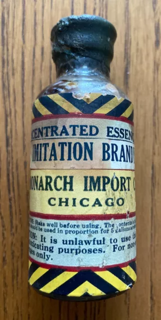 Vintage Sealed Bottle Flavoring Concentrated Essence of Brandy Monarch Co