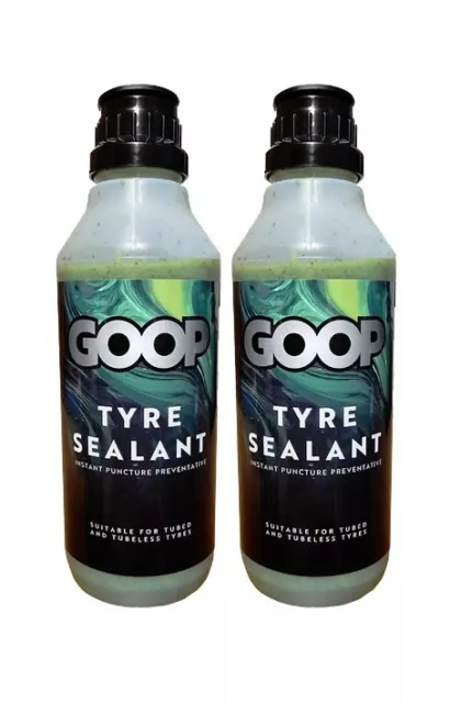 Goop Tyre Sealant Puncture Prevention / 2 X 500ml / Made in UK