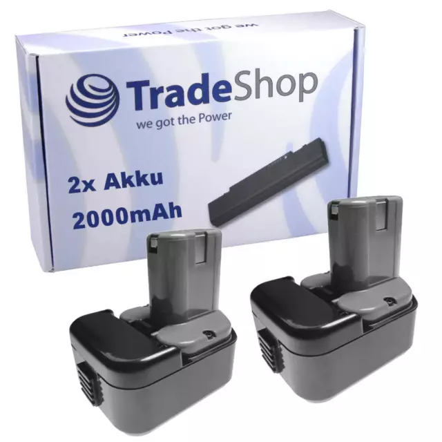 2x Akku für Hitachi 12V 2000mAh EB1214S EB1220BL EB1230HL EB1220RS EB1222HL EB12