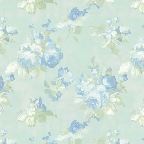 1 x Laura Ashley Violetta Duck Egg Wallpaper W100746-A/1 NEW Rare Blue Floral