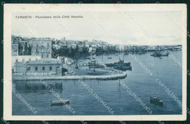 Taranto Città Panorama Città Vecchia Barche cartolina RT3450