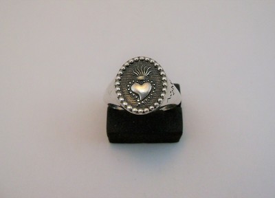 AMEN amen anello sacro cuore argento brunito gioielli donna chevalier unisex ASC vari 
