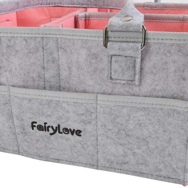 Baby Diaper Caddy Organizer Storage Bag Nursery Holder Felt Storage Bin Portable 10