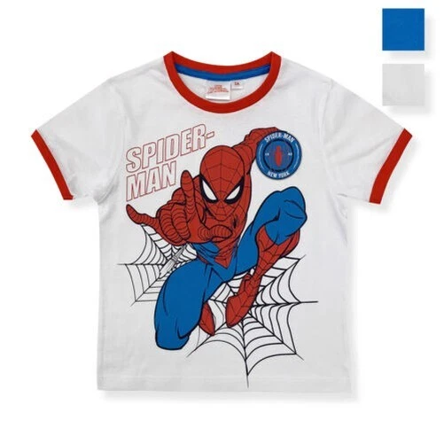 T SHIRT MARVEL SPIDERMAN Jersey Enfant Mi Manches Coton Spider Man
