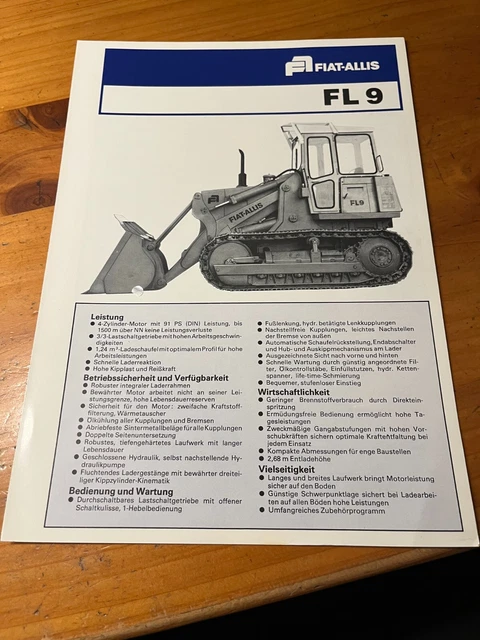 Manuale D'Uso E Manutenzione Per Fiat Allis FL9 – Libretto Istruzioni Operatore Su CD