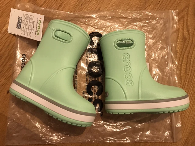 CROCS UNISEX KIDS Boys Girls Crocband Rain Boots Wellies 7 UK