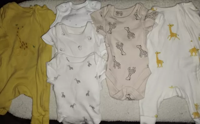 Tiny Baby Boy Clothes Babygrow Bundle Marks And Spencer Great Quality Condition