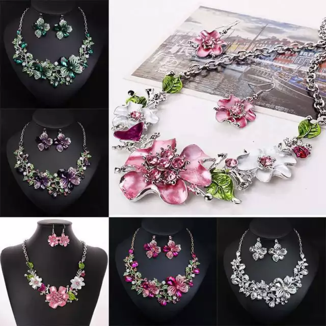 Necklace Choker Jewelry Bib Statement Pendant Women Chunk Crystal Fashion Party