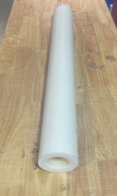 Nylon Tube 3  OD x 2  ID x 26  Long Tubular Bushing Stock Natural