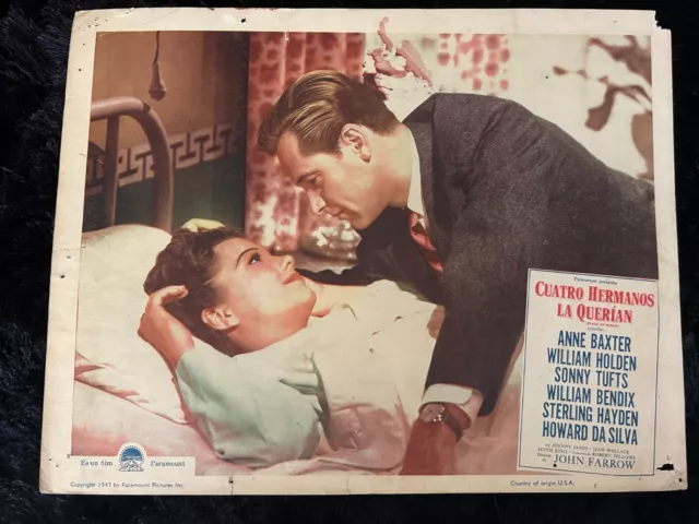 Quatro Hermanos La Querian - 1947 Mexican Lobby Card Anne Baxter William Holden