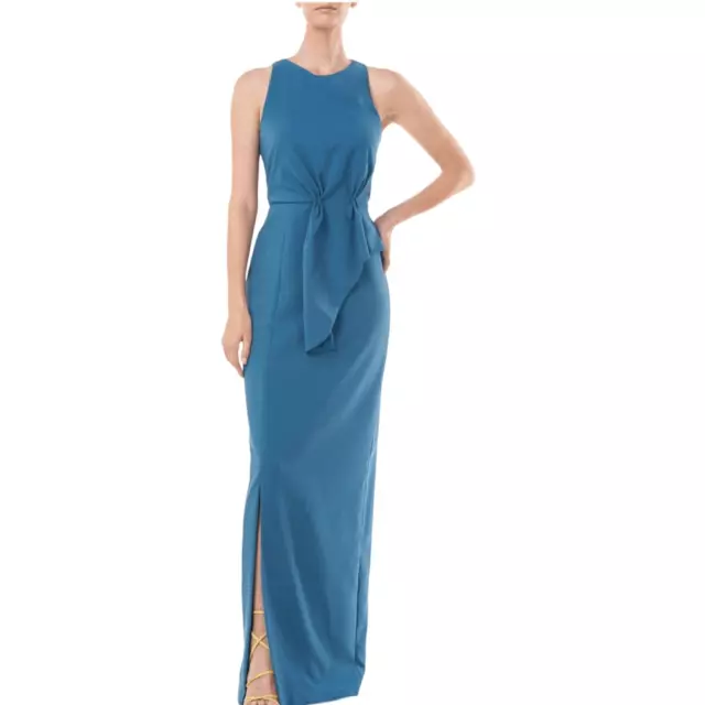 Kay Unger Dress Womens Size 6 Megan Column Gown Blue
