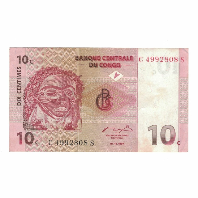 [#144976] Banknote, Congo Democratic Republic, 10 Centimes, 1997, 1997-11-01, KM