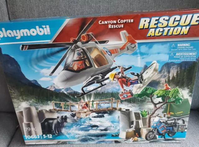 Unité de secouristes avec hélicoptère70663, Playmobil
