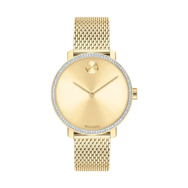 BRAND NEW Movado BOLD Shimmer Women's Watch Gold Mesh Band - 3600656