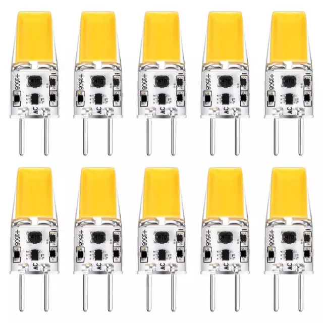 10 x LED COB Stiftsockellampe 2,5W = 32W GY6,35 klar 12V 200lm warmweiß 2700K