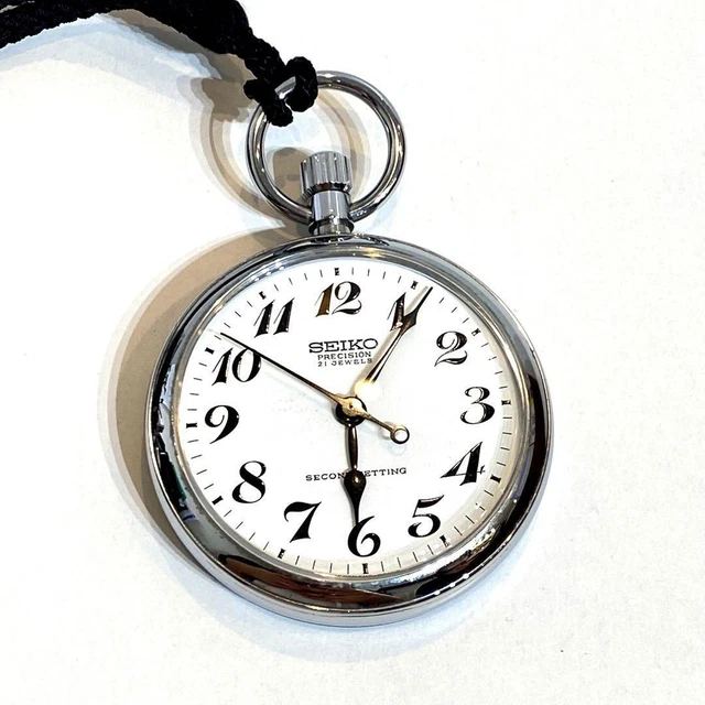 SEIKO PRECISION POCKET Watch Vintage 21 Jewels Manual Winding Mens
