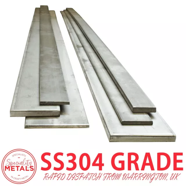 STAINLESS STEEL FLAT BAR STRIP GRADE 304 VARIOUS SIZES 1 METRE (100cm) LENGTHS