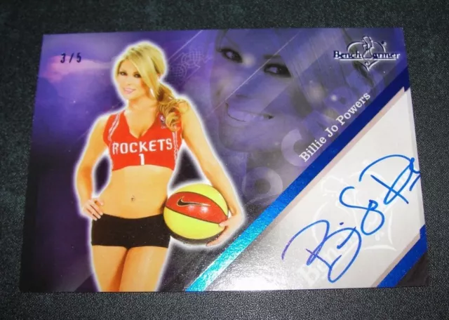 2013 Benchwarmer BILLIE JO POWERS Hobby #5 Blue Foil Autograph/5 Ms Swimsuit USA