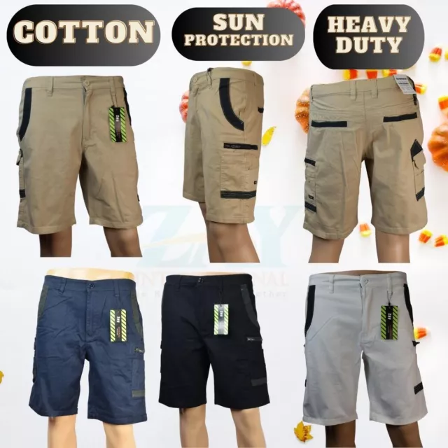 3Packs Men's Cotton Drill Workwear Cargo Shorts Work Shorts