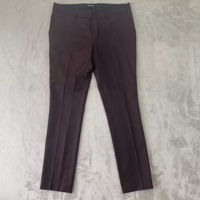 The Kooples Trousers Pants Men 50 (34x31) Burgundy 100%Wool Fitted Designer $245