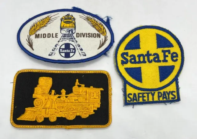 Vintage Santa Fe Train Safety Railroad Patches - Lot of 3