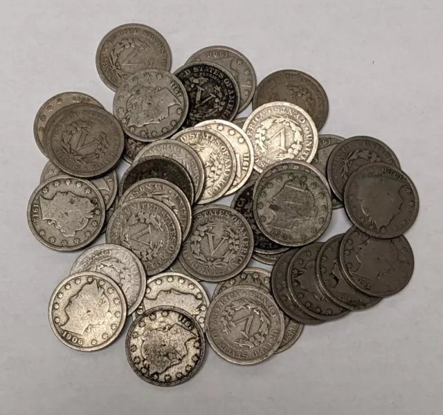 Liberty Head Nickels Roll of 40 Mixed Date